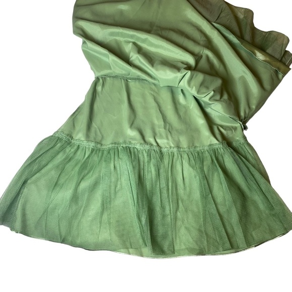 Jessica Simpson Dress 6 Strapless Party Green Sundress Elegant Frock Bow Back‎ - Picture 10 of 14